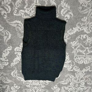 John + Jenn Women's XS Green Turtleneck Sweater Vest Chunky Knit